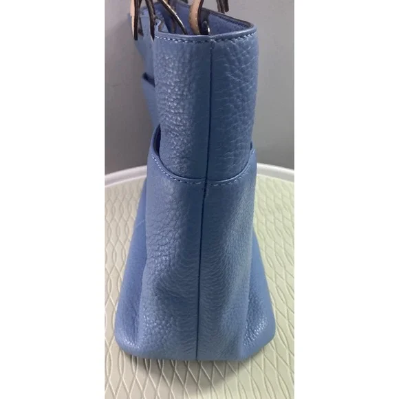 Michael Kors MK Designer Light Blue Leather Tote Hand Bag Purse Great Condition - Picture 9 of 16